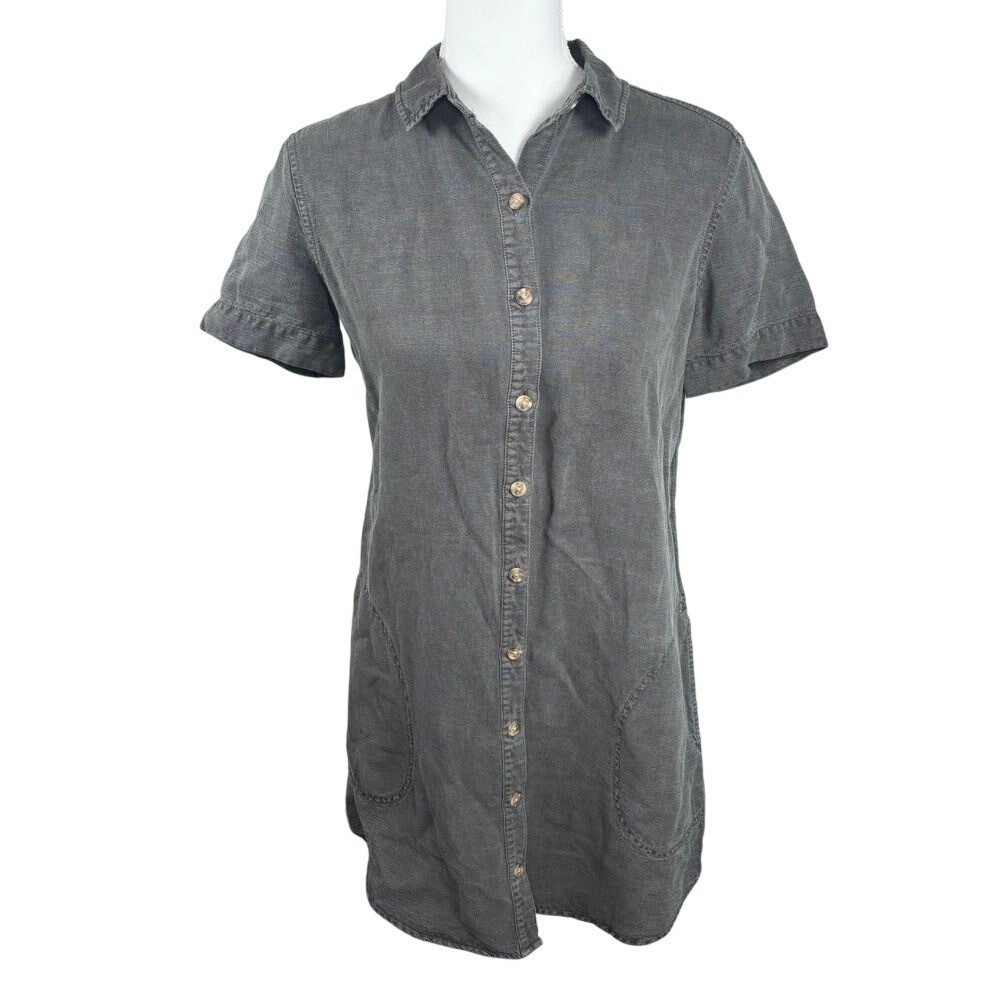 Lucky Linen Shirt Dress Summer Breathable Casual Resort Beach Earthy Coastal S